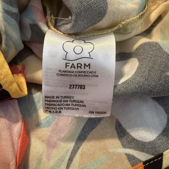 Farm Rio Wrap Shirt Sz Small Tropical Toucan Beaded Tassels Boho Career Casual - Picture 14 of 16